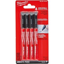Milwaukee Mılwaukee Inkzall Ince Uçlu Siyah Marker Işaretleme Kalemi 4 Adet
