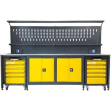 Takpower TTR4432 3 Metre Takım Tezgahı 2 Dolaplı + 2 Boş Takım Arabası