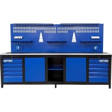 Takpower TTR4430 3 Metre Takım Tezgahı 10 Çekmeceli 2 Dolaplı Ara Bölmeli