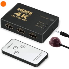 Lunatic 8055 HDMI 3 Port 1080P Switch HDMI Çoklayıcı 3 Port 4K Kumandalı Ultra Hd HDMI Switch 3 Cihaz 1 Monitör Switch 4K Ultra Hd HDMI Switch 3 Cihaz