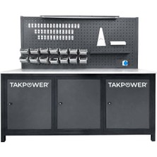 Takpower TTR4413 2 Metre Takım Tezgahı 3 Dolaplı Antresit