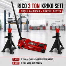 Rico Rıco 3 Ton Alçak Kriko ve Araç Altı Sehpa Seti