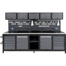 Takpower TTR4431 3 Metre Takım Tezgahı 10 Çekmeceli 10 Dolaplı Ara Bölmeli