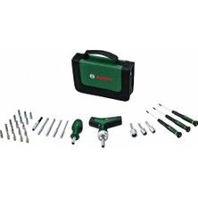 Bosch 1600A039HX T Saplı Bits Uyumlu Cırcırlı ve Klemens Tornavida Seti 31 Parça
