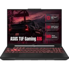 Asus Tuf Gaming A16 Amd Ryzen 7 170 64GB 1tb SSD 6 GB RTX4050 16" Wuxga Freedos Gaming Laptop FA607NUQ-RL049 004