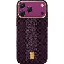 iPhone 18 Pro Max Kılıf M-Safeli Raptic Aramid Skin Rise Serisi 24 Ayar Altın Kaplamalı Karbon Mor