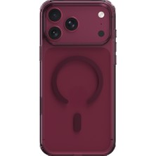 iPhone 18 Pro Uyumlu Kılıf M-Safe Şarj Özellikli Raptic Air Clear Serisi Airbagli Kapak Bordo
