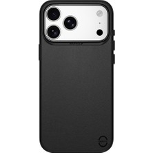 iPhone 18 Pro Uyumlu Kılıf M-Safe Şarj Özellikli Polimerik Deri Raptic Urban Nano Kapak Siyah