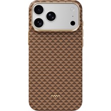 iPhone 18 Pro Max Kılıf M-Safe Özellikli Raptic Aramid Skin Origin Serisi Karbon Kapak Kahverengi