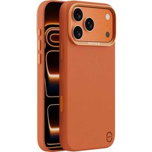 iPhone 18 Pro Max Uyumlu Kılıf M-Safe Şarj Özellikli Polimerik Deri Raptic Urban Nano Kapak Turuncu