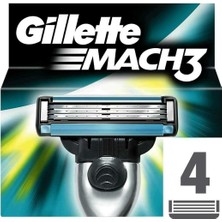 Gillette Mach 3 4'lü Yedek Bıçak Uzun Süreli Kullanım