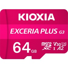 Kioxia Exceria Plus G3 64GB 210MB/S-90MB/S V30 U3 4K Microsd Hafıza Kartı LMPL3M064GG2
