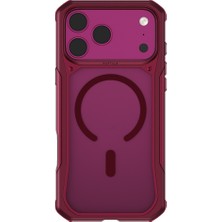 iPhone 18 Pro Uyumlu Kılıf M-Safe Şarj Özellikli Raptic Shield Evo Serisi Airbagli Kapak Bordo