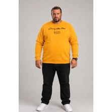 Moc Grande Mocgrande Erkek Büyük Beden Sıfır Yaka Sweat Only Free 23202 HARDAL