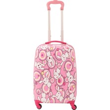 MÇS V307 ABS ÇOCUK VALİZ-PEMBE-TAVŞAN BASKI
