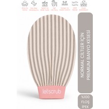 Premium Banyo Kesesi Gri Zebra Model Peeling Eldiveni %100 Floş Ipek Normal Ciltler Için 1 Adet