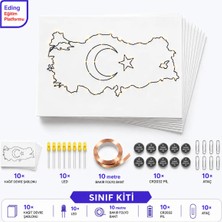 Eding Eğitim Platformu Eding Lightcircuit Coğrafya Türkiye Haritası Kağıt Devre Eğitim Kiti ve Sınıf Paketi - Paper Circuits Education Kit & Classroom Pack