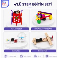 Eding Eğitim Platformu Vecihi Model Uçak , Ressam Robot, Hoverboard, Kar Küresi 4’lü Stem Eğitim Deney Seti – Projeleri | Çocuklar Için Stem Fen Bilimleri Kendin Yap Kit