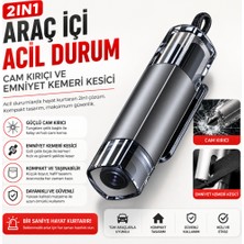 Coofbe 2’si 1 Arada Araç Acil Durum Cam Kırıcı ve Emniyet Kemeri Kesici Tungsten Çelik Uçlu Kompakt Oto Güvenlik Aparatı