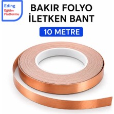 Eding Eğitim Platformu Bakır Folyo Iletken Bant 3 mm x 10 Metre – Kağıt Devre, Elektronik Devre ,vitray ve Rezistans Iletken Bakır Folyo Bant