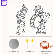 Eding Eğitim Platformu Lightcircuit Hacivat ve Karagöz Elektrik Kağıt Devre Eğitim Kiti | Paper Circuits Elektrik Deney| Stem CR2032 LED ve Bakır Iletken Bant
