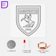 Eding Eğitim Platformu Eding Lightcircuit Samsunspor Futbol Elektrik Kağıt Devre Eğitim Kiti | Paper Circuits Elektrik Deney| Stem CR2032 LED ve Bakır Iletken Bant