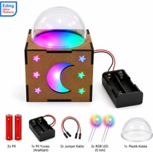 Eding Eğitim Platformu Eding Rgb Gece Lambası Stem Ahşap Kiti | Basit Elektrik Devresi ve Enerji Dönüşümü Fen Bilimleri Deney Seti