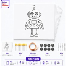 Eding Eğitim Platformu Eding Lightcircuit Antenbot Robot Kağıt Devre Eğitim Kiti ve Sınıf Paketi - Paper Circuits Education Kit & Classroom Pack