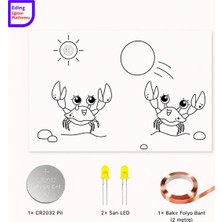 Eding Eğitim Platformu Lightcircuit Deniz Yengeçleri Elektrik Kağıt Devre Eğitim Kiti | Paper Circuits Elektrik Deney| Stem CR2032 LED ve Bakır Iletken Bant