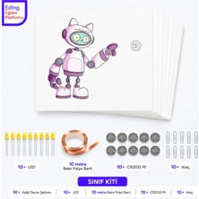 Eding Eğitim Platformu Eding Lightcircuit Hikayeni Yarat Cat Robot Kağıt Devre Eğitim Kiti ve Sınıf Paketi - Paper Circuits Education Kit & Classroom Pack