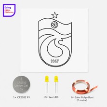 Eding Eğitim Platformu Eding Lightcircuit Trabzon Spor Futbol Elektrik Kağıt Devre Eğitim Kiti | Paper Circuits Elektrik Deney| Stem CR2032 LED ve Bakır Iletken Bant