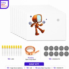 Eding Eğitim Platformu Lightcircuit Hikayeni Yarat Gear Robot Kağıt Devre Classroom Pack Eğitim Kiti ve Sınıf Paketi - Paper Circuits Education Kit & Classroom Pack
