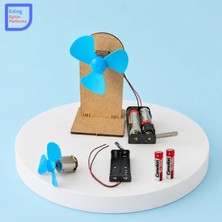 Eding Eğitim Platformu Eding Elektrikli Motorlu Zı Pervane Yel Değirmeni Stem Kiti | Pilli Basit Elektrik Devresi Fen Bilimleri Deney ve Yapım Seti