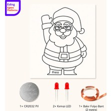 Eding Eğitim Platformu Lightcircuit Noel Baba Elektrik Kağıt Devre Eğitim Kiti | Paper Circuits Elektrik Deney| Stem CR2032 LED ve Bakır Iletken Bant