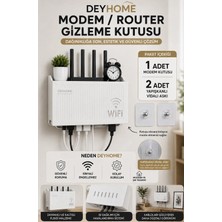Deyhome 1 Adet Modem veya Wi-Fi Router Gizleme Kutusu + 2 Adet Yapışkanlı Vidalı Askı