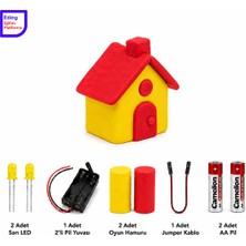 Eding Eğitim Platformu Eding Mini Ev Oyun Hamuru ile Basit Elektrik Devresi Stem Fen Bilim Eğitim Kiti – LED Işık ve Iletkenlik Deney Seti
