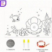 Eding Eğitim Platformu Lightcircuit Balık Istiridye Elektrik Kağıt Devre Eğitim Kiti | Paper Circuits Elektrik Deney| Stem CR2032 LED ve Bakır Iletken Bant