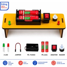 Eding Eğitim Platformu Ahşap Stem Seri Paralel Buzzer Elektrik Devresi Ses Dalgaları Fen Deney Seti / Fen Bilgisi Seri-Paralel Devre Elektrik Devre Elemanları
