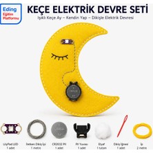 Eding Eğitim Platformu Eding E-Tekstil Ay Keçe Dikiş Elektrik Devresi Stem Kiti – Iletken Ip ve Lilypad LED ile Dikilebilir Elektronik Deney Seti