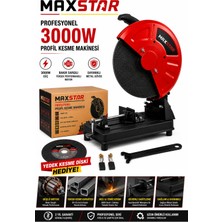 Maxstar 3000W 355 mm Profesyonel Profil Kesme Makinesi 45° Açılı Metal Demir Kesme + Yedek Kesme Diski 355MM