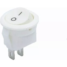 Maroces MR-134E Mini (S) Yuvarlak Işıksız Anahtar On-Off 2 Bacaklı Beyaz Kasa