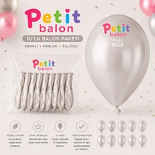 Gemar 10'lu Metalik Inci Beyazı Balon (A Kalite)