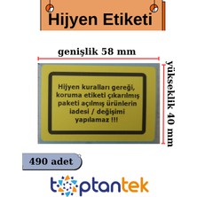 Toptantek Hijyen Etiketi Koruma Bandı Iadeye Uygun Değildir Etiketi Sarı Renk 490 Adet