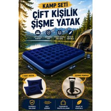 St. Morritz Çift Kişilik Şişme Yatak (191CM x 137CM x 22 Cm) + 2 Adet Yastık + Pompa / Kamp Seti