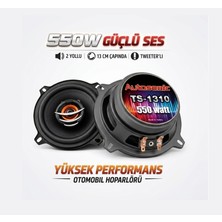 Kingwin Autosonic TS-1310 Oto Hoparlör 550W 13CM Tweeterlı Oto Hoparlör Takımı (2 Adet)