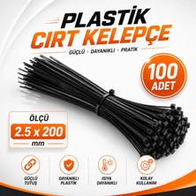 Nzb (100 Adet) Kablo Bağı Plastik Cırt Kelepçe 2,5X200 mm Dayanıklı Çok Amaçlı Kablo Düzenleyici