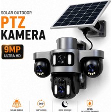 Elfa On Teknoloji 4g / 4K 3 Kameralı Solar Uzaktan Kontrollü Güneş Enerjili Akıllı Güvenlik Kamerası
