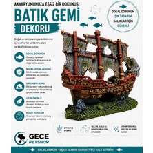 Belirtilmemiş Batık Gemi Akvaryum Dekoru Balık Saklanma Alanlı Dekoratif Akvaryum SüsüÖlçüleri 20 cm X 20 cm