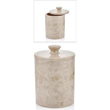 St. Morritz Evza Mermer Çöp Kovası Bej 15*15*23 cm