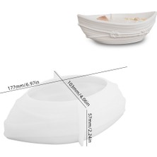 Silabor Dekoratif Tekne Silikon Kalıp | Mumluk, Saksı ve Organizer Döküm Kalıbı | Alçı & Çimento Için | 1 Adet 177MM 57MM